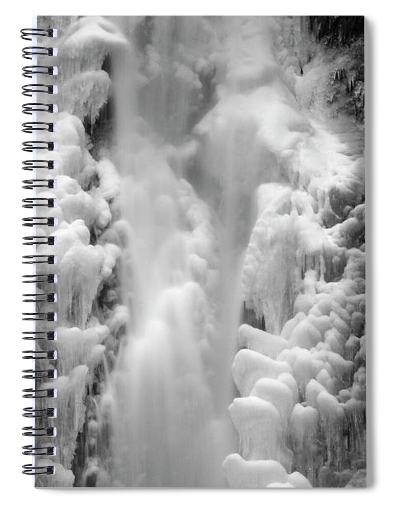 Waterfall Spiral Notebook featuring the photograph Frozen Multnomah Falls #1 by Bruce Block