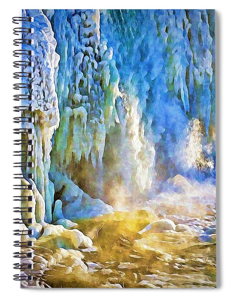 Waterfalls Spiral Notebook featuring the photograph Frozen Waterfall by Tatiana Travelways
