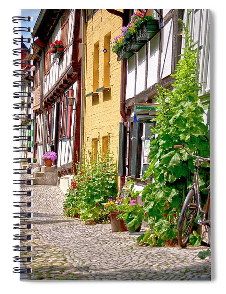 Quedlinburg Spiral Notebook featuring the photograph German old village Quedlinburg by Heiko Koehrer-Wagner