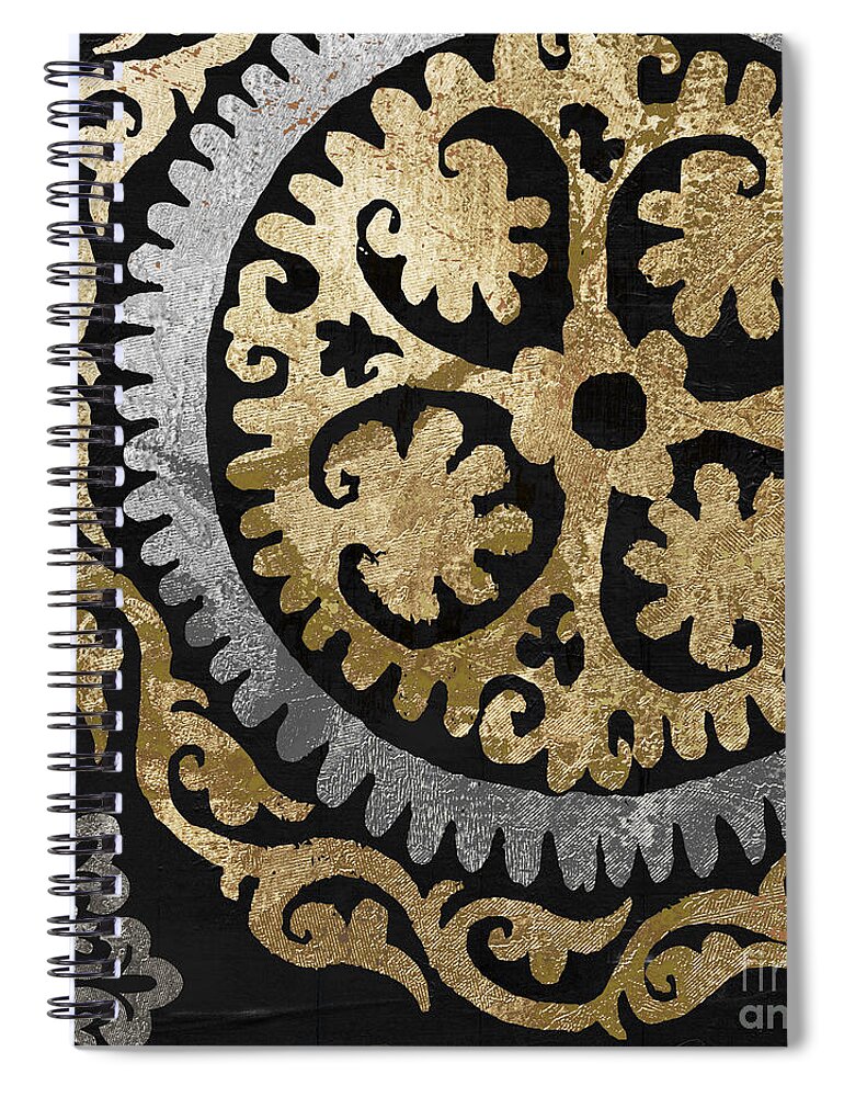 Gold Spiral Notebook featuring the painting Glitterfish IV #1 by Mindy Sommers