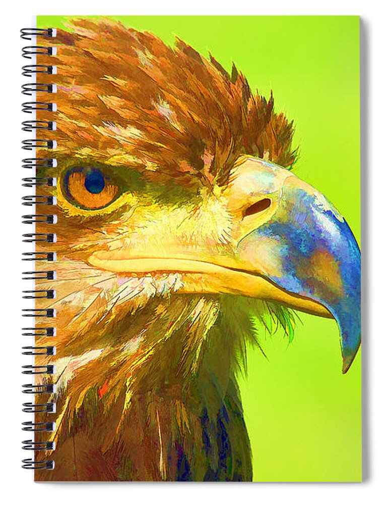 Bird Spiral Notebook featuring the digital art Golden Eagle #1 by Teresa Zieba