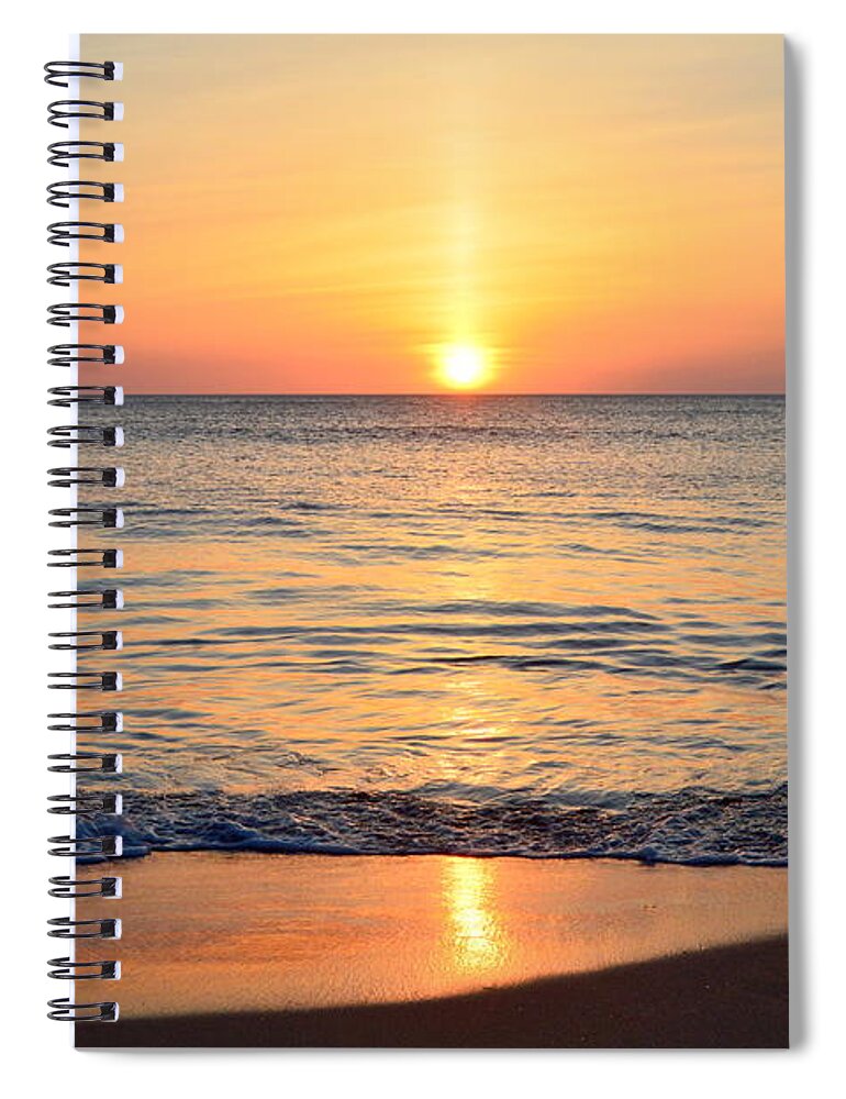 May Sunrise Spiral Notebook featuring the photograph Golden Sunrise #1 by Barbara Ann Bell