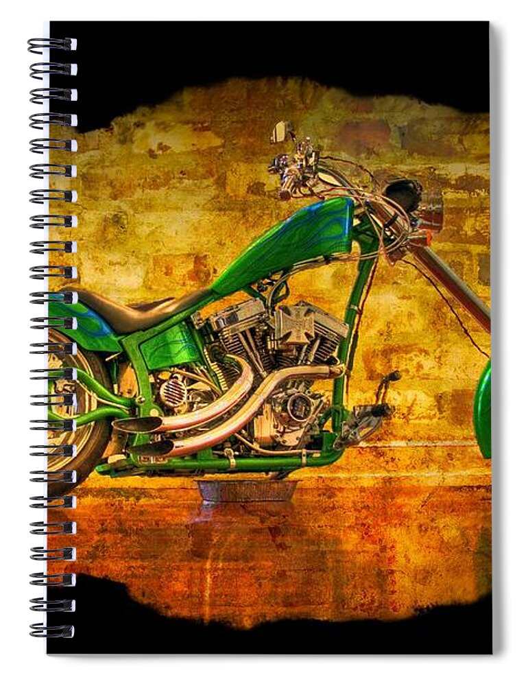 2 Spiral Notebook featuring the photograph Green Chopper #1 by Debra and Dave Vanderlaan