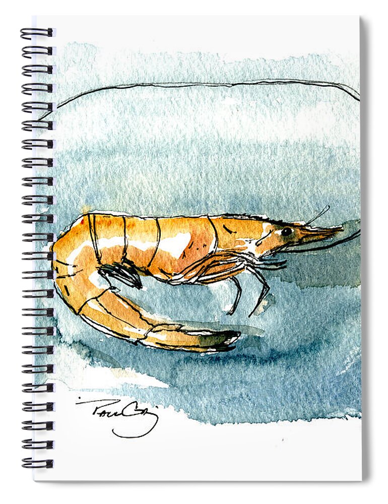 Gulf Of Mexico Spiral Notebook featuring the painting Gulf Shrimp by Paul Gaj