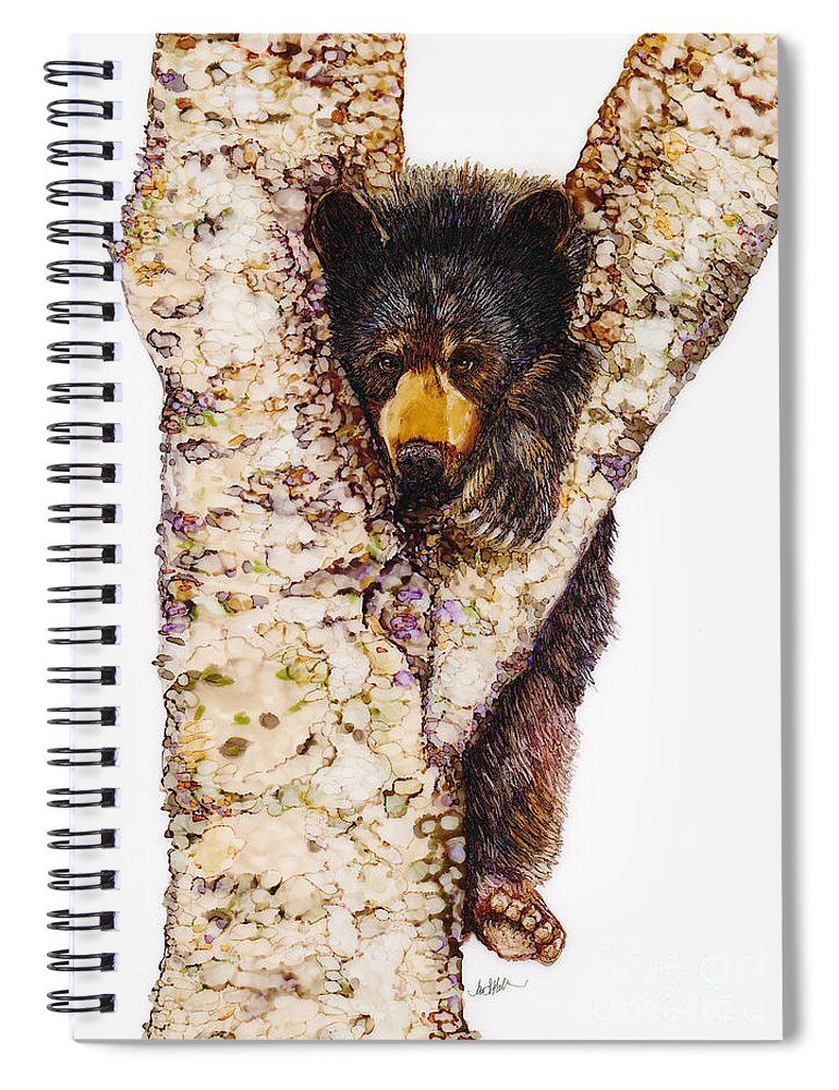 Woolyfrogarts Spiral Notebook featuring the mixed media Hanging #1 by Jan Killian