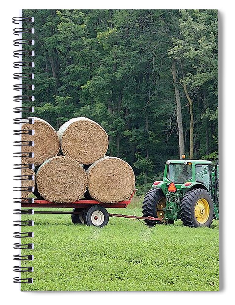 Mccombie Spiral Notebook featuring the painting Hauling Hay #1 by J McCombie