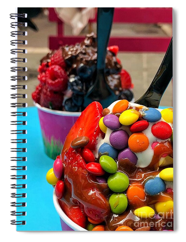 Sundaes Spiral Notebook featuring the photograph Happy Health Food by Diana Rajala