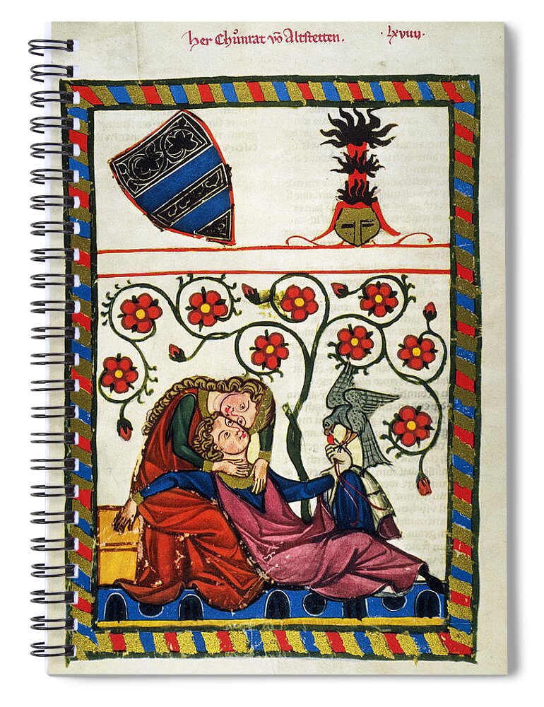 14th Century Spiral Notebook featuring the photograph HEIDELBERG LIEDER, 14th C #1 by Granger