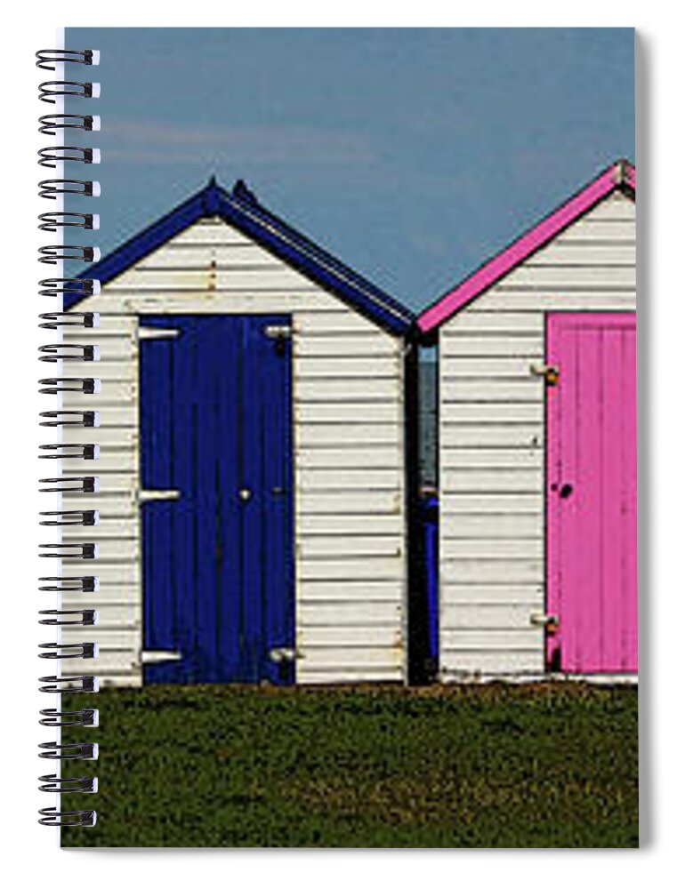 Beach Spiral Notebook featuring the photograph Holiday Beach Huts #1 by Tom Conway