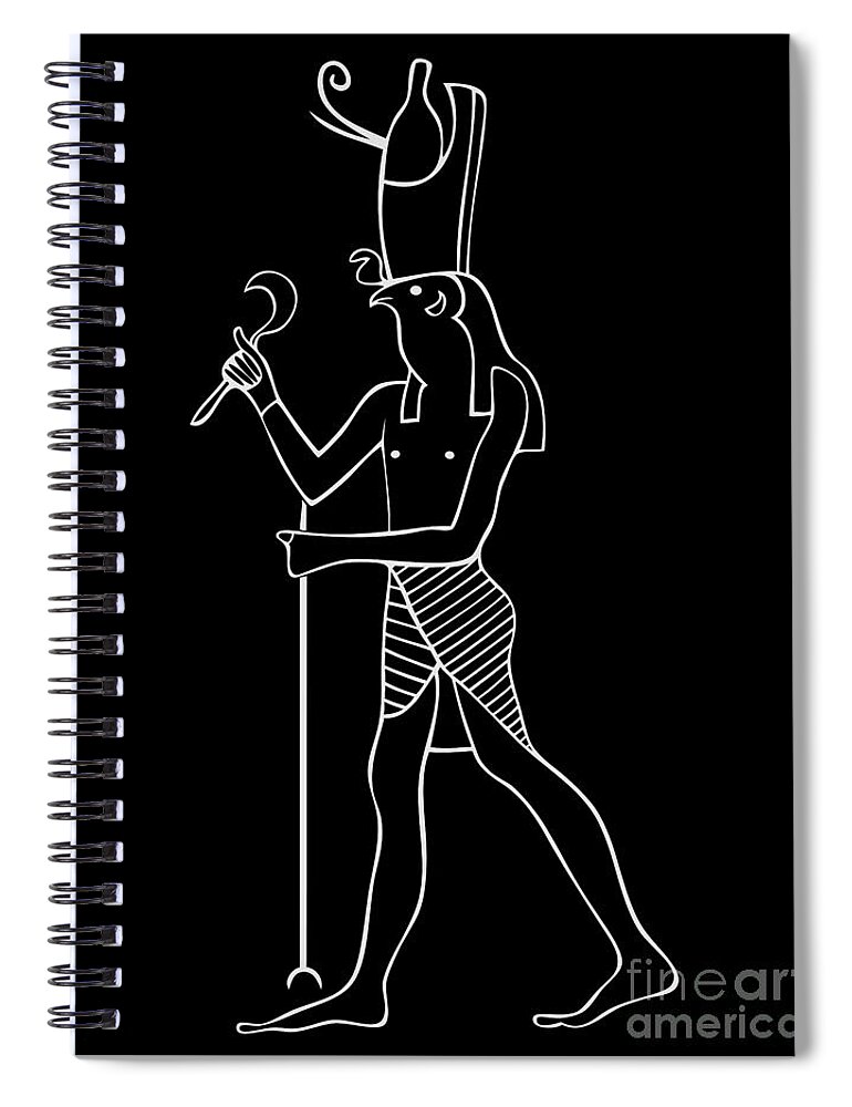 Horus Spiral Notebook featuring the digital art Horus - God of Ancient Egypt #1 by Michal Boubin