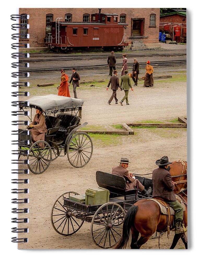 Hostiles Spiral Notebook featuring the photograph Hostiles - A Day on Set - No3 by Debra Martz