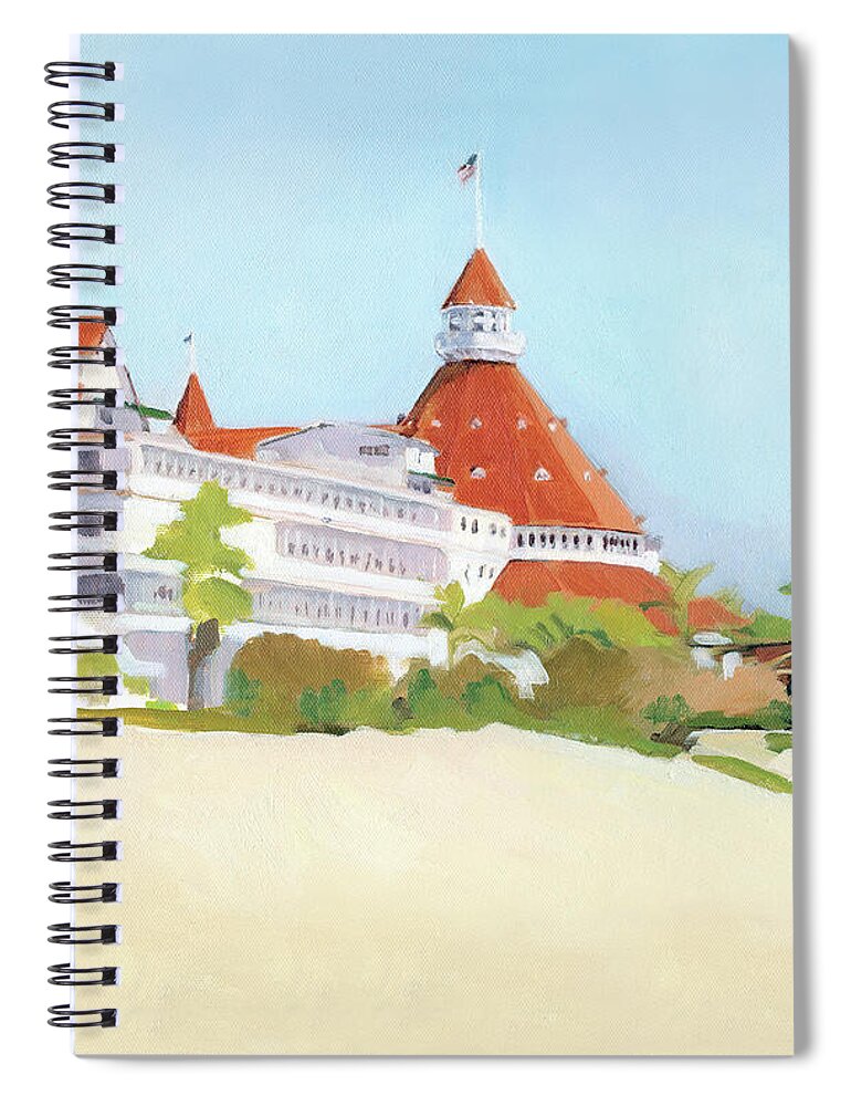Coronado Spiral Notebook featuring the painting Hotel Del Coronado California by Paul Strahm