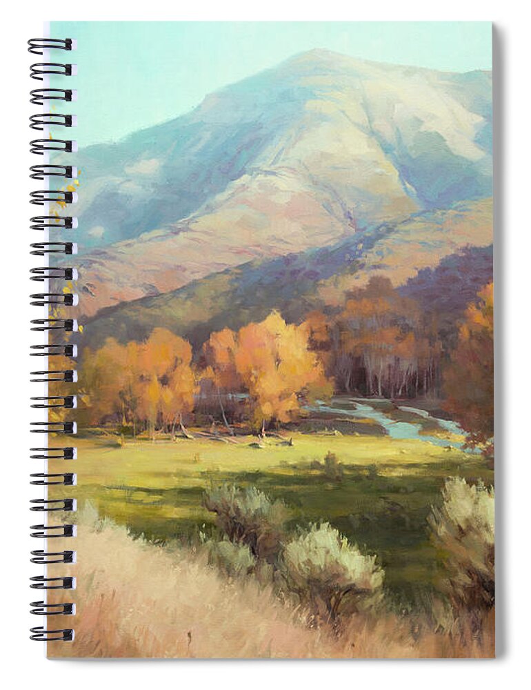 Landscape Spiral Notebook featuring the painting Indian Summer by Steve Henderson