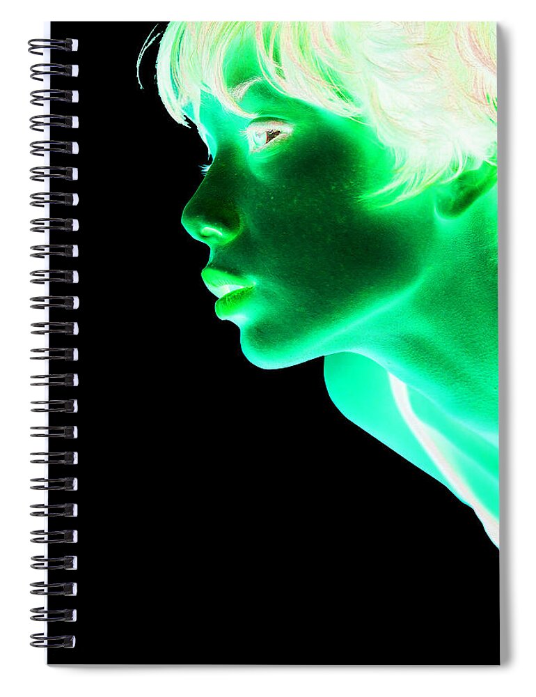 'visual Art Pop' Collection By Serge Averbukh Spiral Notebook featuring the photograph Inverted Realities - Green #1 by Serge Averbukh