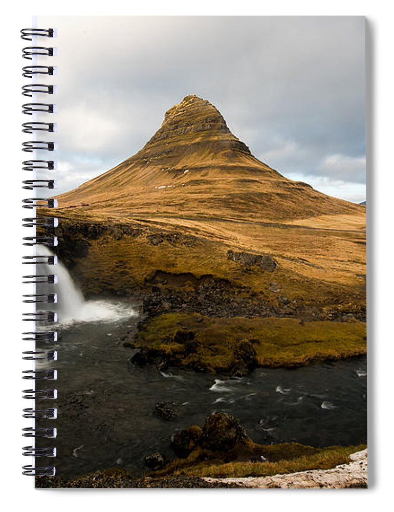 Kirkjufellsfoss Spiral Notebook featuring the photograph Kirkjufellsfoss waterfalls by Michalakis Ppalis