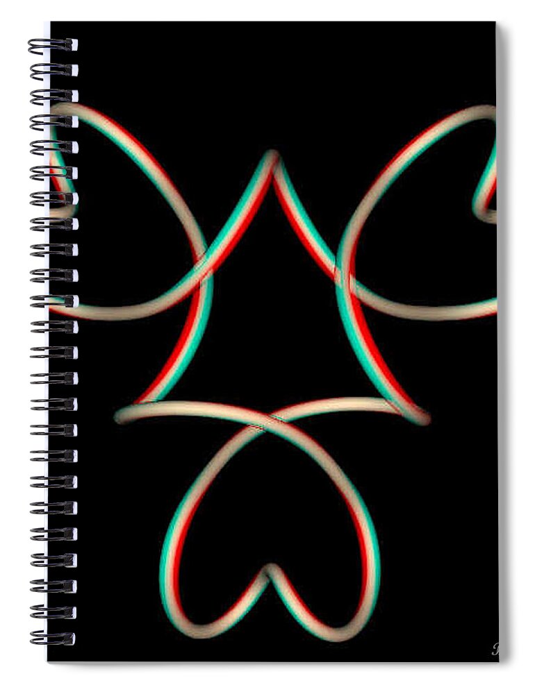 3d Spiral Notebook featuring the photograph KnotPlot 14 - Use Red-Cyan 3D glasses #1 by Brian Wallace