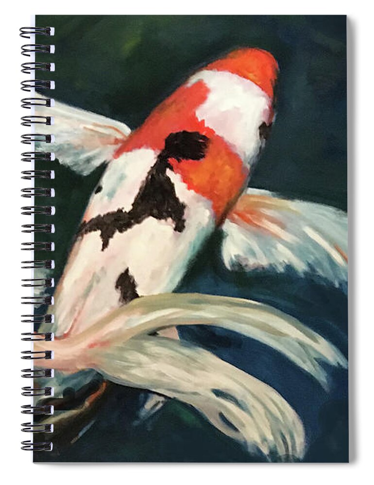 Koi Spiral Notebook featuring the painting Koi Dance #1 by Sandra Nardone