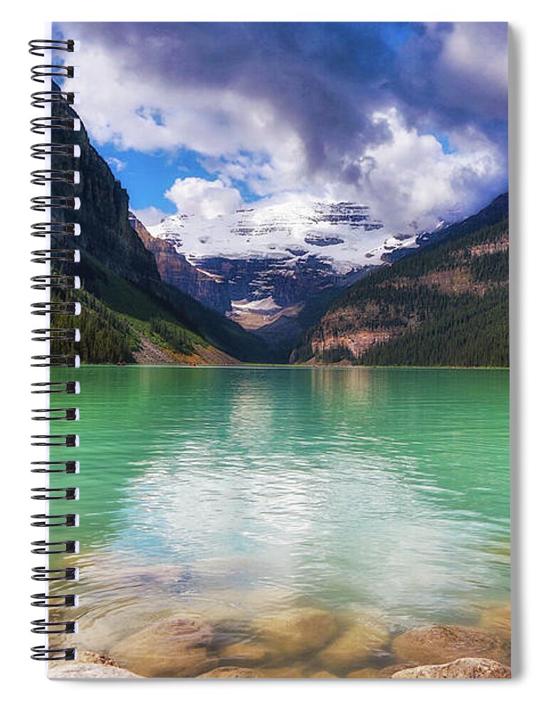 Lake Louise Spiral Notebook featuring the photograph Lake Louise is REALLY Green by Monte Arnold
