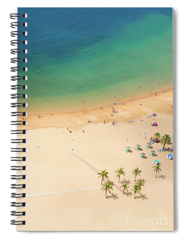 Tenerife Spiral Notebook featuring the photograph Las Teresitas Beach at Summer by Anastasy Yarmolovich