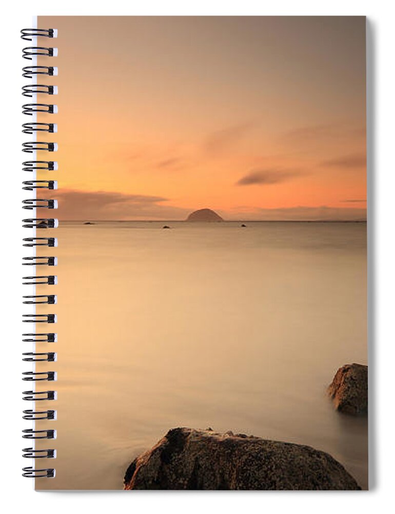 Ailsa Craig Spiral Notebook featuring the photograph Lendalfoot Sunset #2 by Maria Gaellman