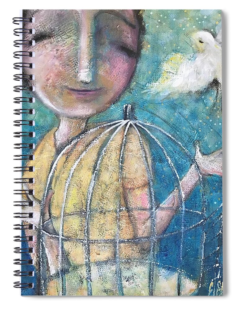 Girl Spiral Notebook featuring the mixed media Let it Go by Eleatta Diver