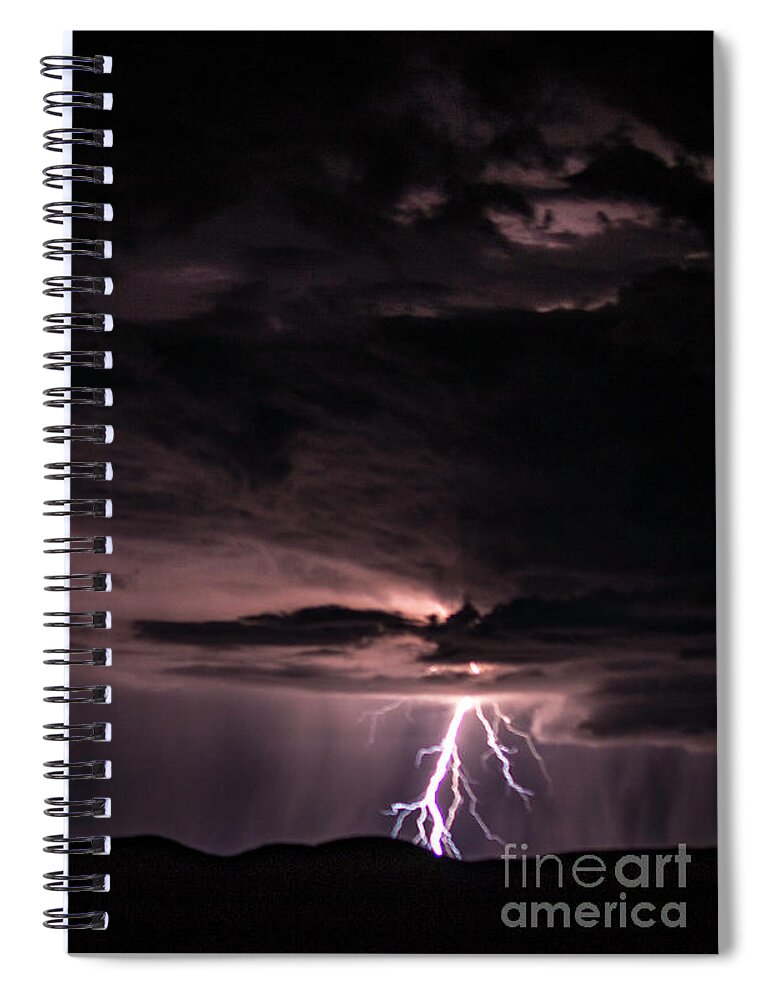 Lightning Spiral Notebook featuring the photograph Lightning #2 by Mark Jackson
