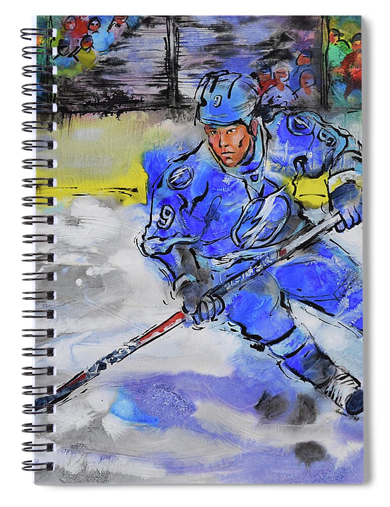  Spiral Notebook featuring the painting Lightning Strike by Jyotika Shroff