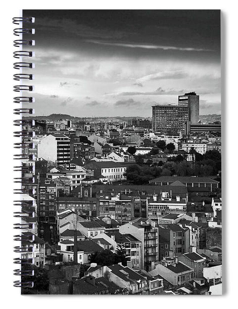 Ancient Spiral Notebook featuring the photograph Lisbon at Sunset #1 by Carlos Caetano