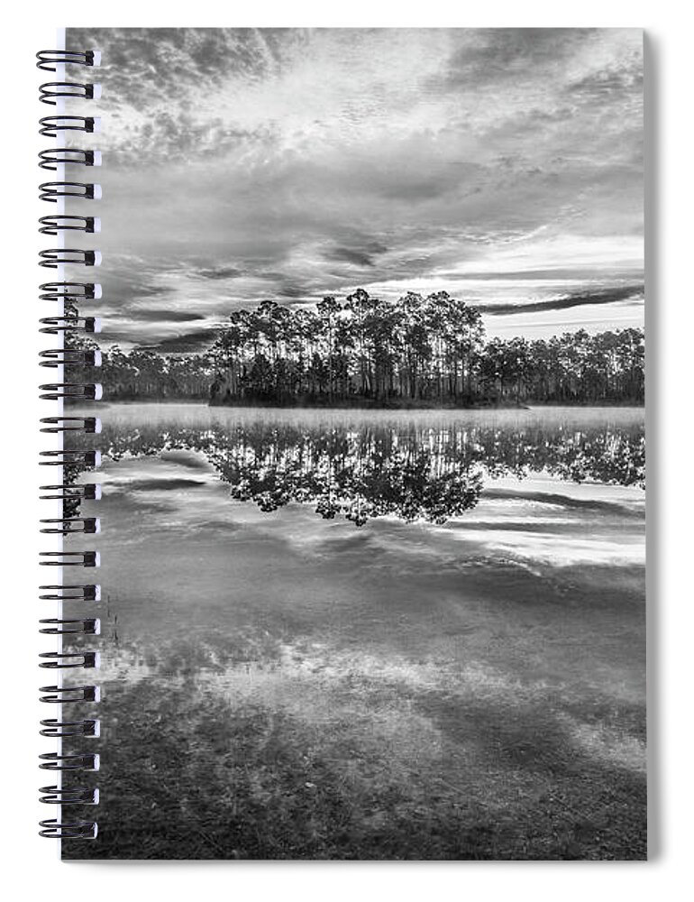 Everglades Spiral Notebook featuring the photograph Long Pine BW by Jon Glaser