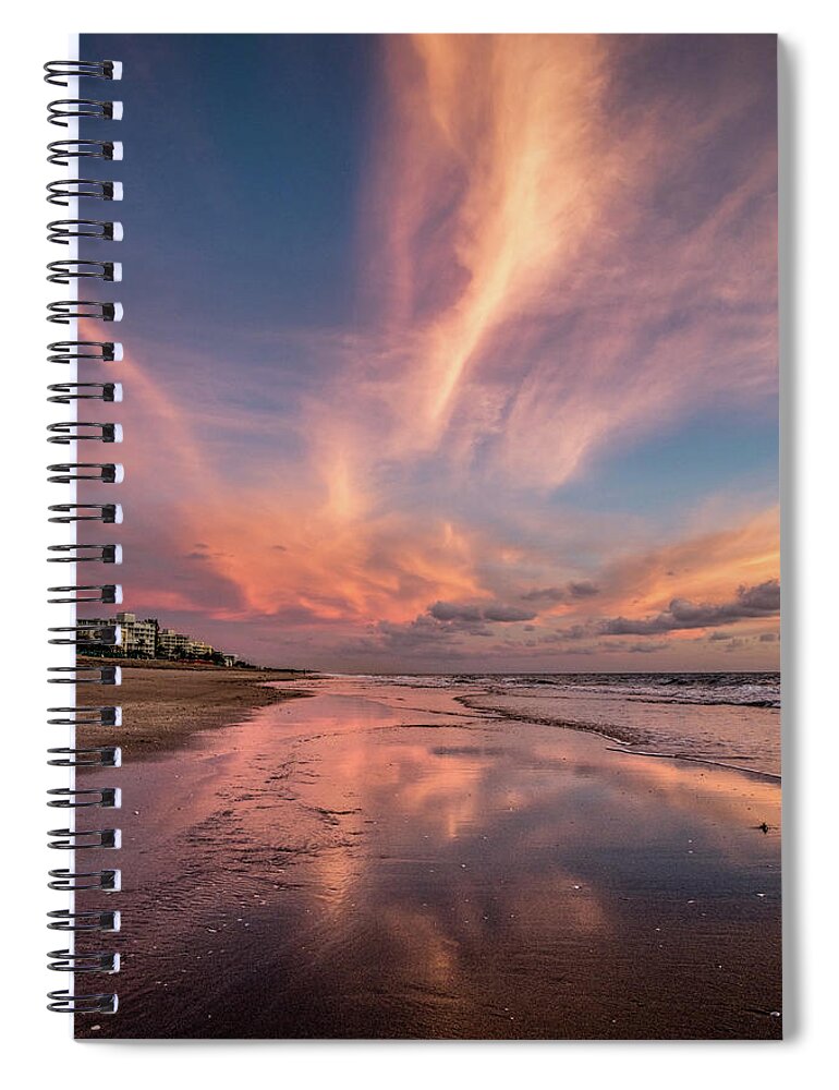Clouds Spiral Notebook featuring the photograph Low Tide Mirror #1 by Debra and Dave Vanderlaan