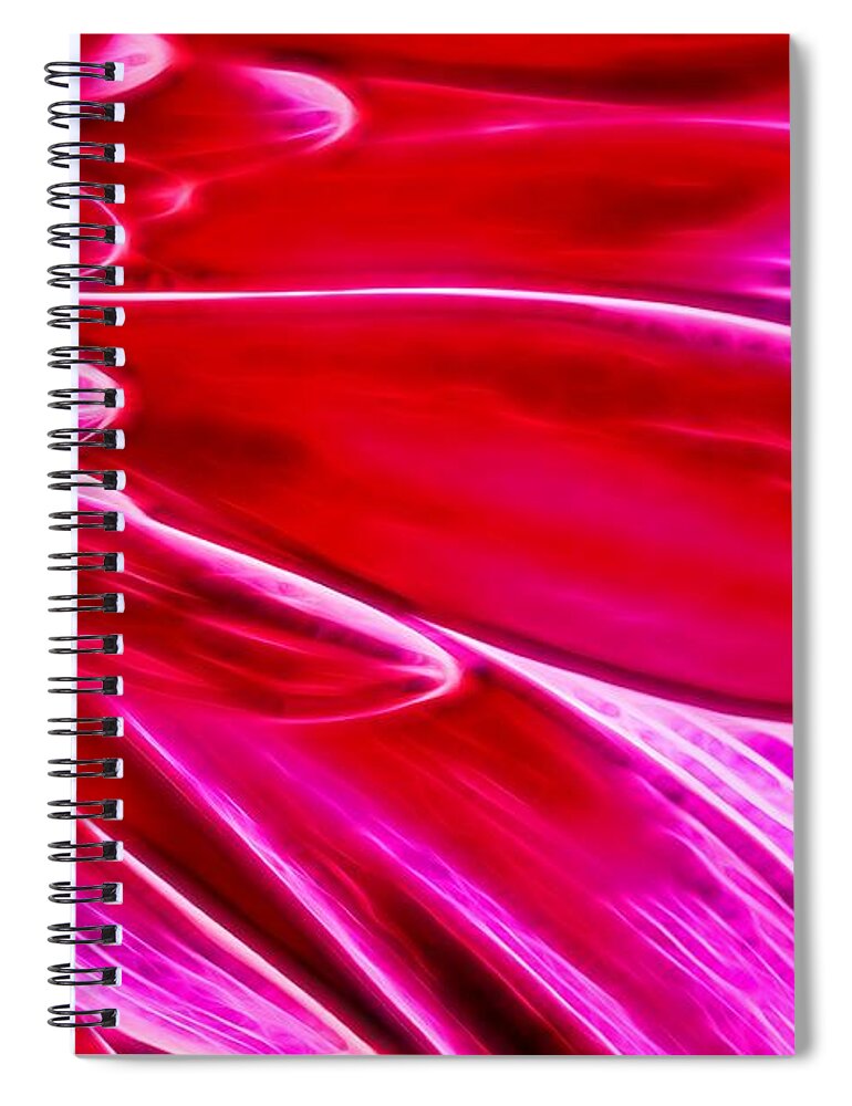 Abstract Spiral Notebook featuring the photograph Macro Close-up of a Pink Chrysanthemum Flower #1 by John Williams