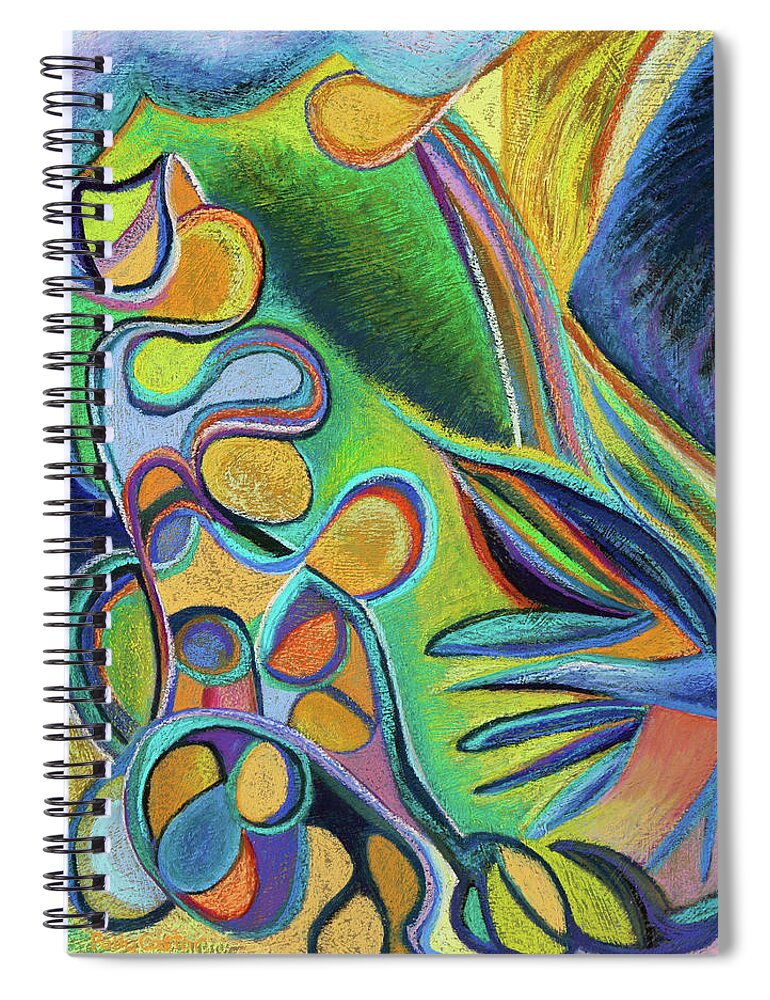 Abstract Expressionist Painting Spiral Notebook featuring the pastel Meandering Curiosity #2 by Polly Castor