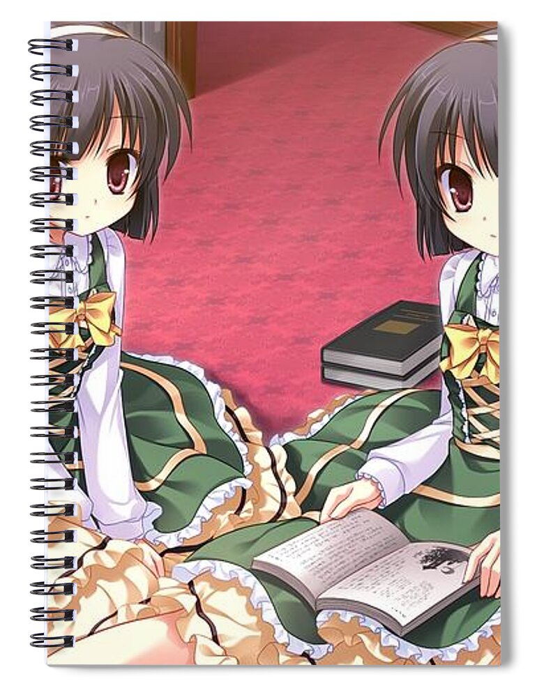 Midori No Umi Spiral Notebook featuring the digital art Midori No Umi #1 by Super Lovely