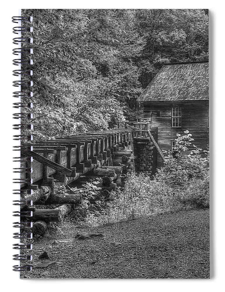 Reid Callaway Historic Mingus Mil Artl Spiral Notebook featuring the photograph Mingus Mill 3 Mingus Creek Great Smoky Mountains Art #1 by Reid Callaway