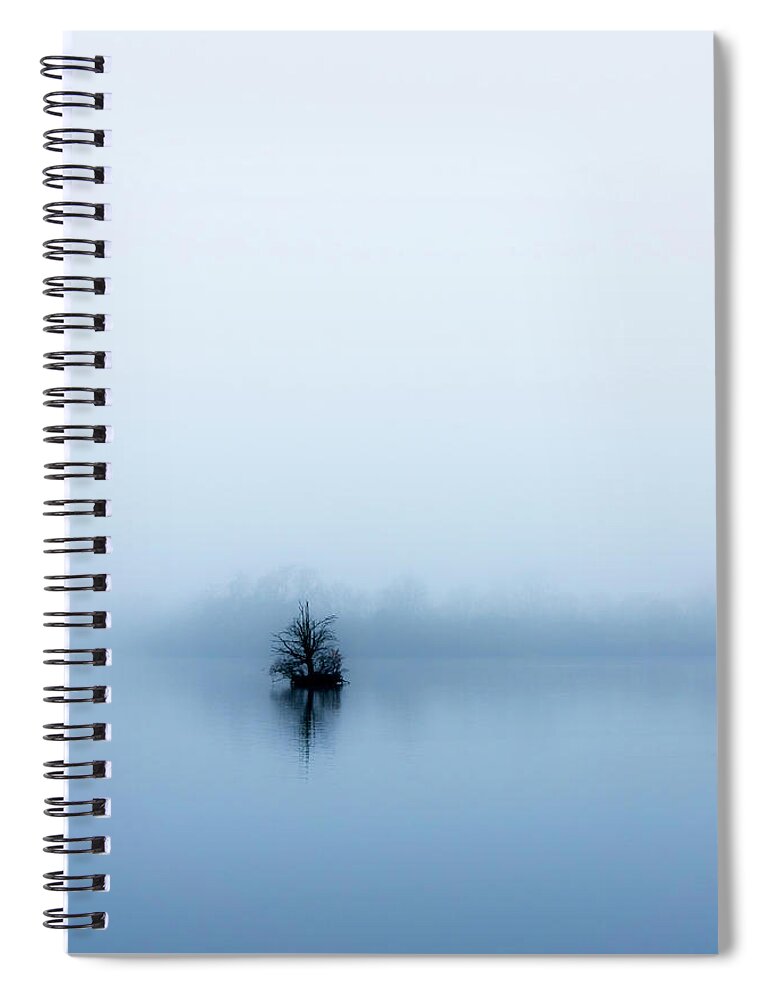 Trent Spiral Notebook featuring the photograph Minimalist Tree in the fog. #1 by John Paul Cullen