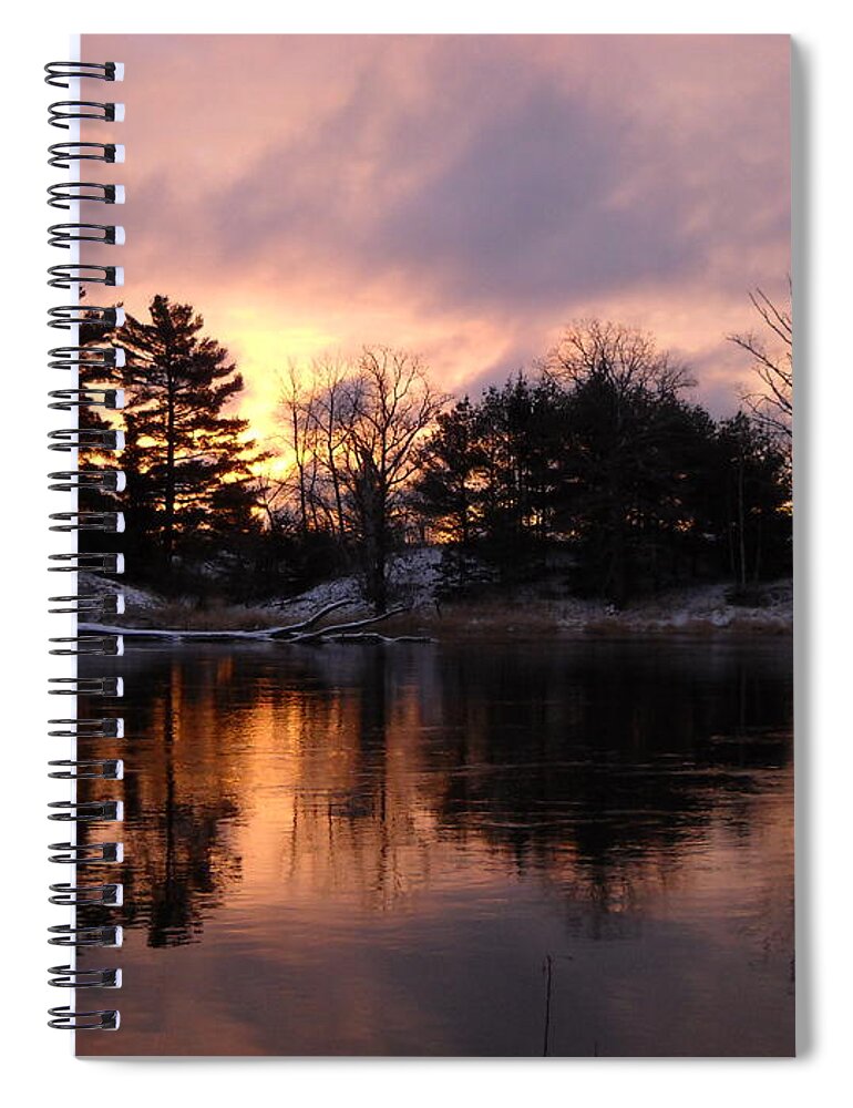 Mississippi River Spiral Notebook featuring the photograph Mississippi River Dawn Light #1 by Kent Lorentzen