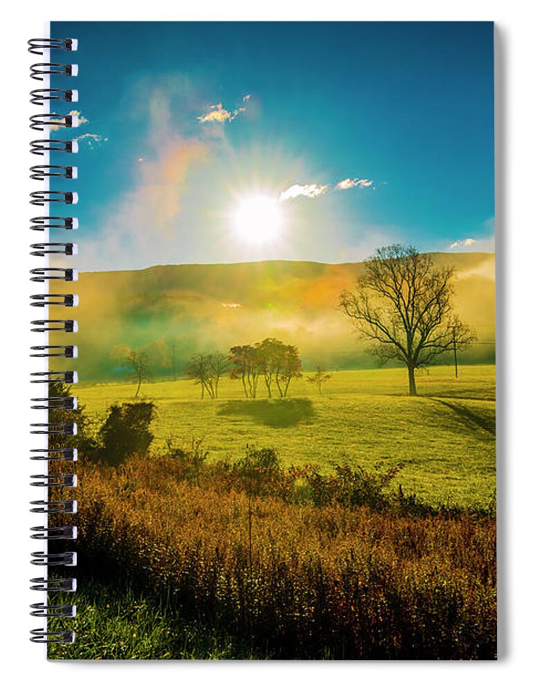 Rural Spiral Notebook featuring the photograph Mist Rising #1 by Steven Ainsworth