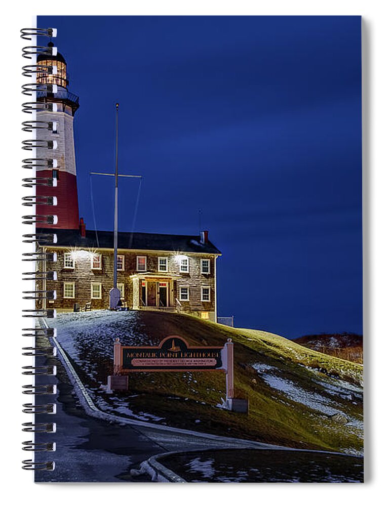 Montauck Point Lighthouse Spiral Notebook featuring the photograph Montauk Point Lighthouse #1 by Susan Candelario