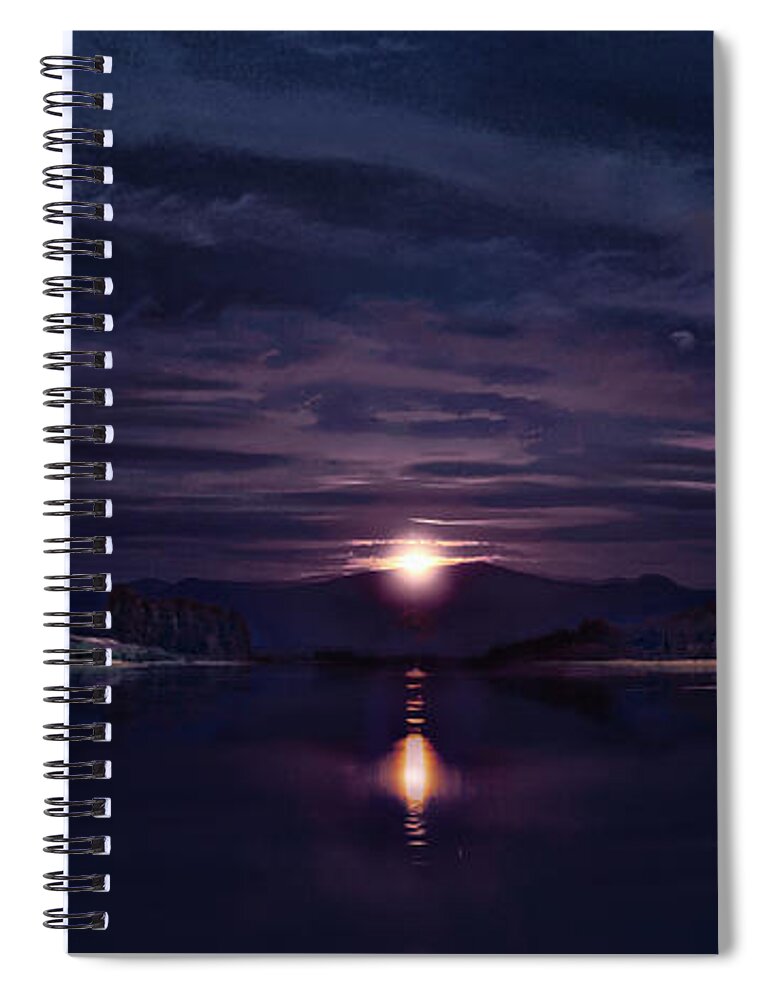 Moon Spiral Notebook featuring the photograph Moonrise Columbia #1 by John Christopher
