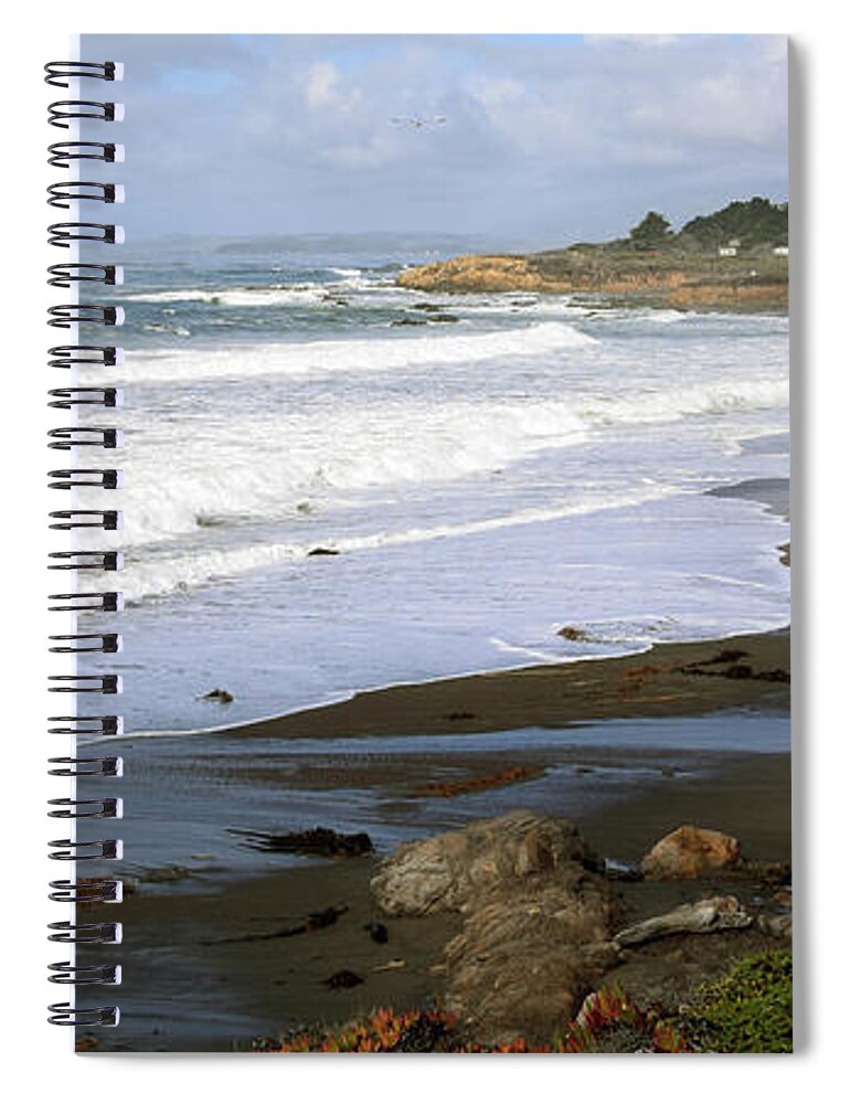Moonstone Beach Cambria California Spiral Notebook featuring the photograph Moonstone Beach Cambria California #1 by Barbara Snyder