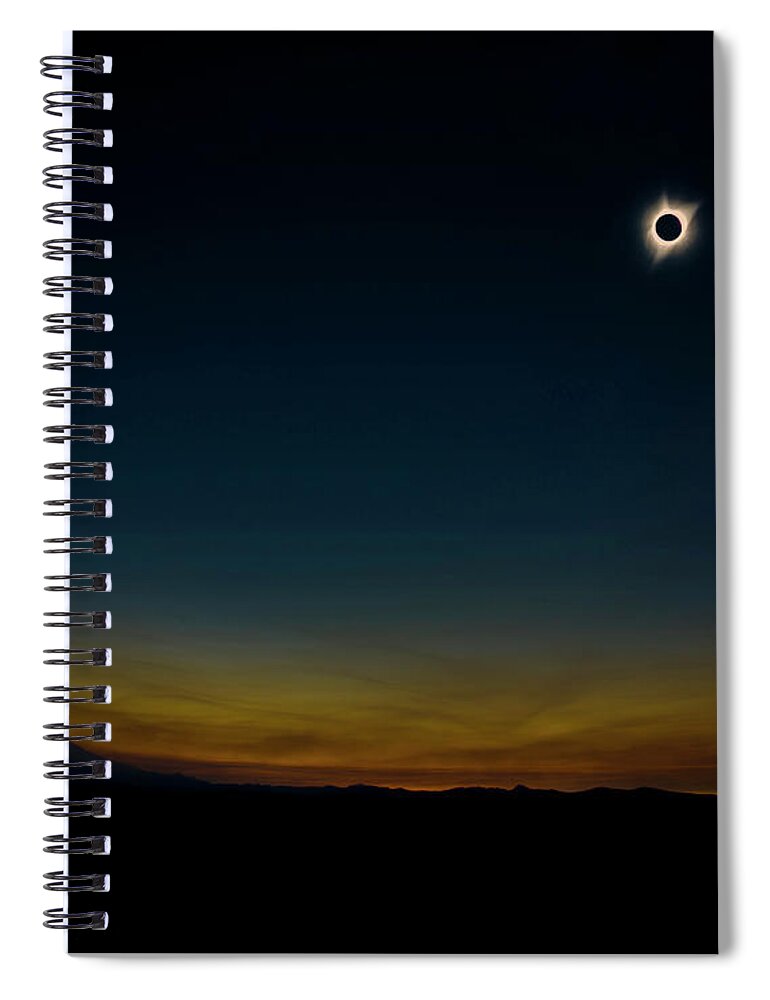 Scenic Spiral Notebook featuring the photograph Mount Jefferson Solar Eclipse by Pelo Blanco Photo