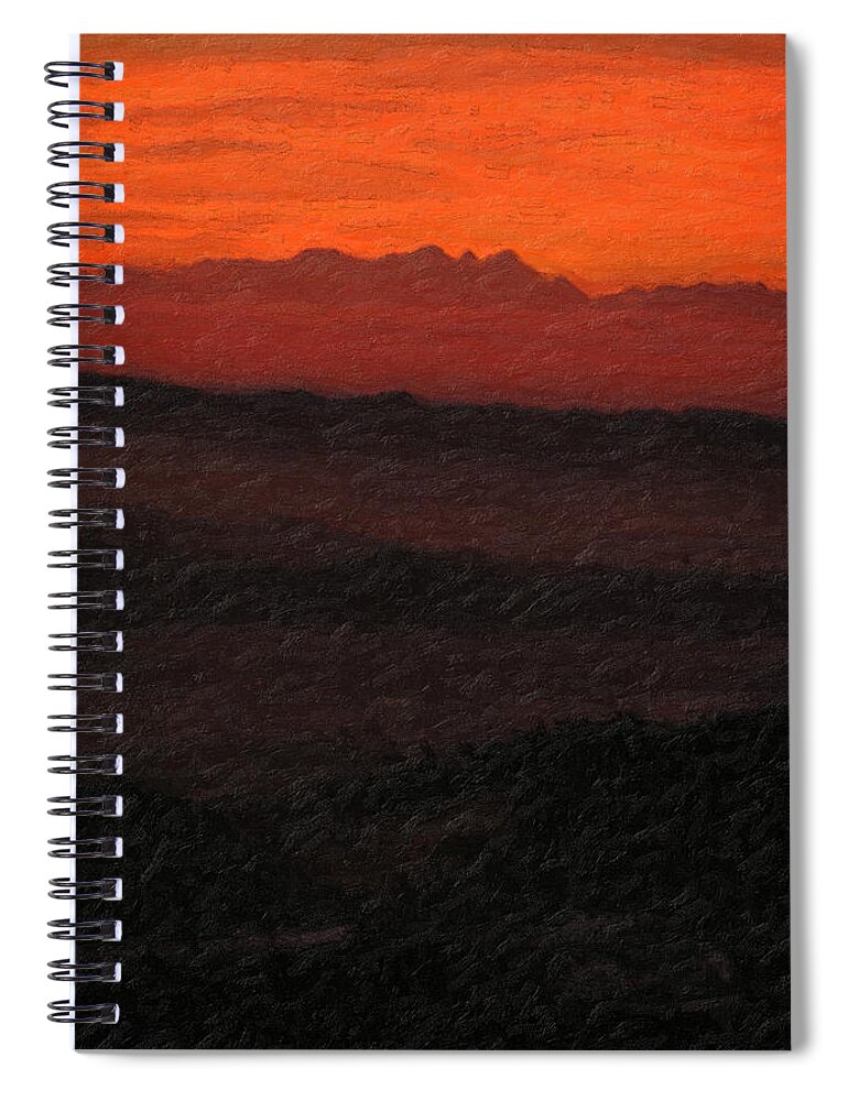 �not Quite Rothko� Collection By Serge Averbukh Spiral Notebook featuring the photograph Not quite Rothko - Blood Red Skies by Serge Averbukh