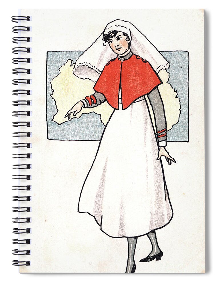 1918 Spiral Notebook featuring the drawing NURSE, 1918. - to license for professional use visit GRANGER.com #2 by Granger