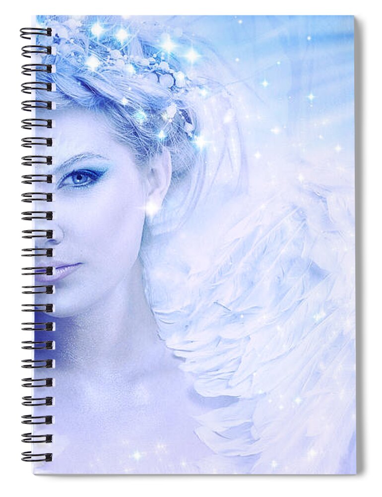 Woman Spiral Notebook featuring the digital art Nymph of February by Lilia D