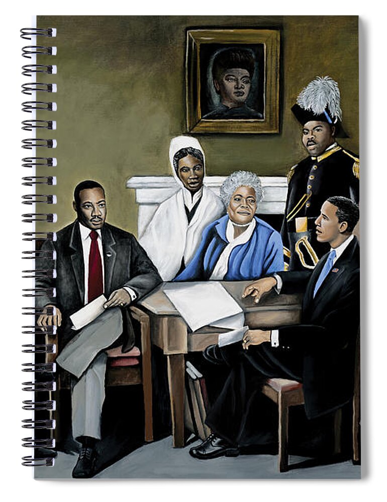 President Barack Obama Spiral Notebook featuring the painting One Day by Stacy V McClain