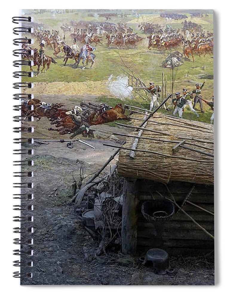 Details Spiral Notebook featuring the photograph painting of Battle of Borodino by Vladi Alon