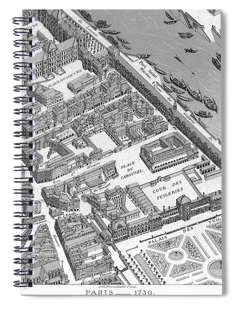 Paris Spiral Notebook featuring the painting Paris 1730 #1 by Granger