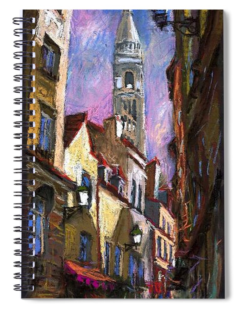Pastel Spiral Notebook featuring the painting Paris Montmartre by Yuriy Shevchuk