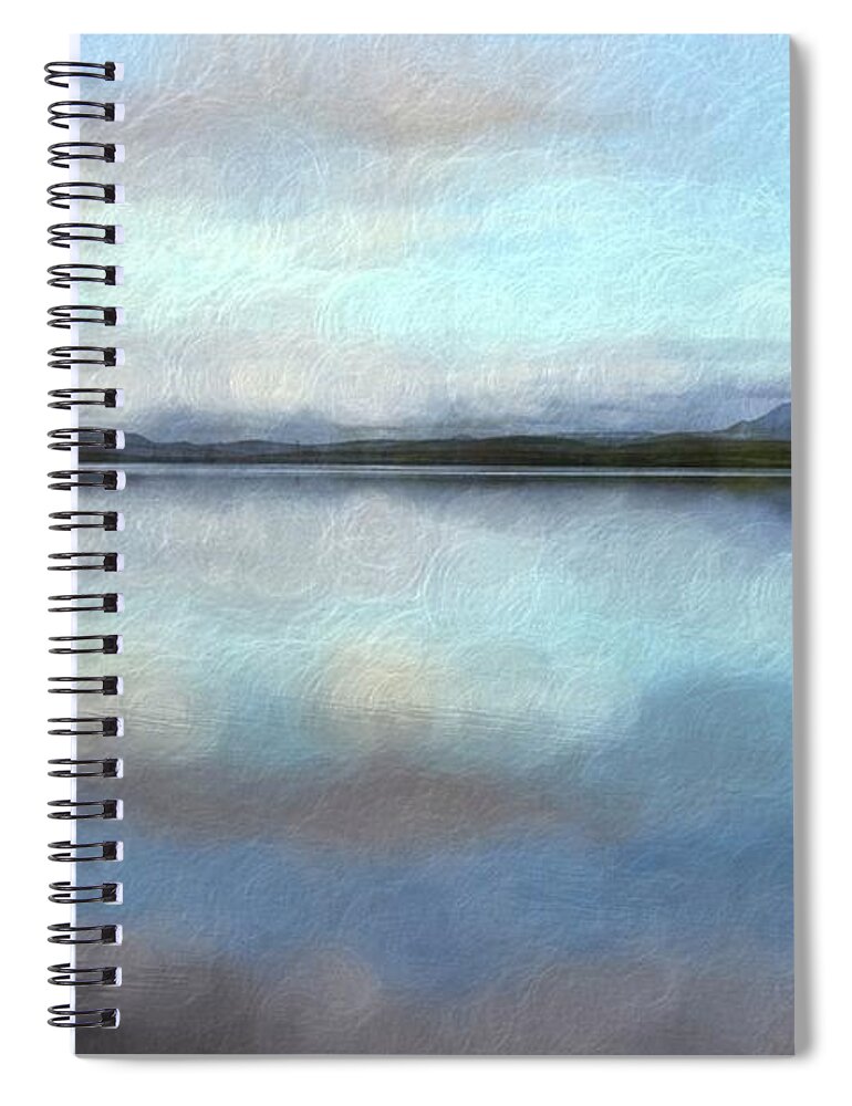 Background Spiral Notebook featuring the digital art Pastel landscape by Patricia Hofmeester