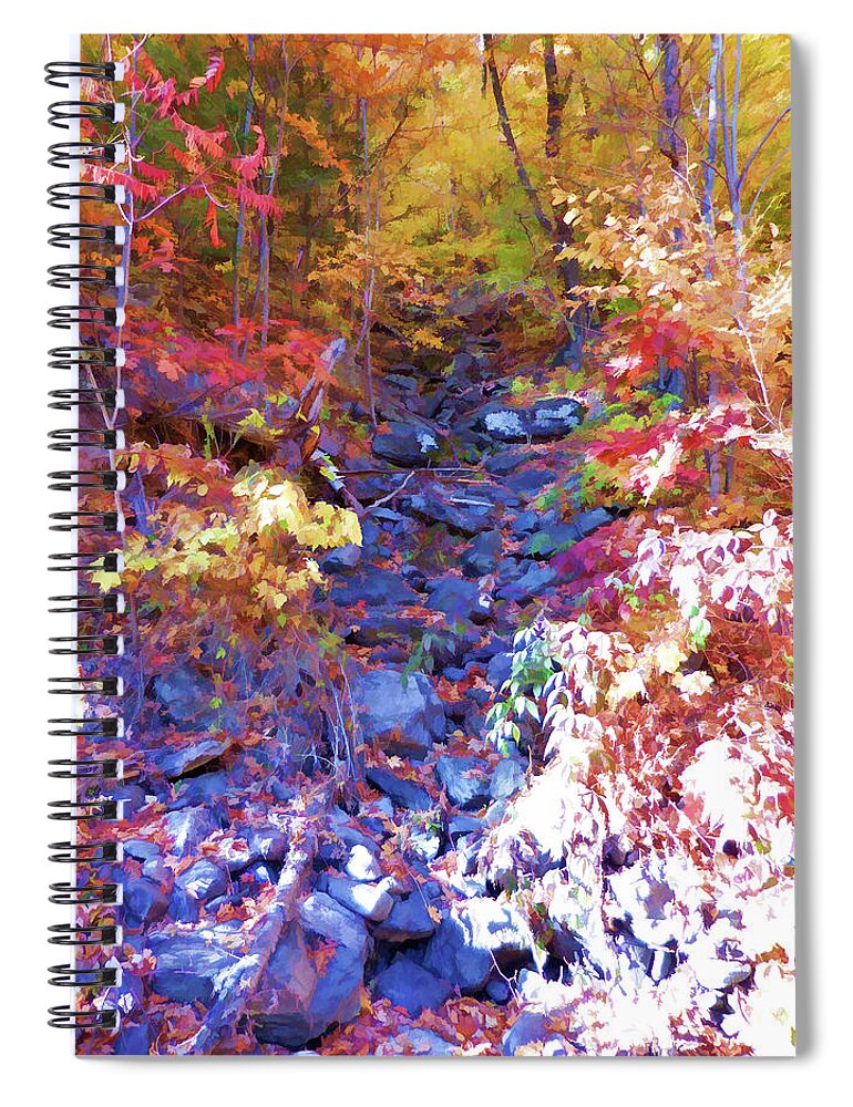 Path Spiral Notebook featuring the painting Path #2 by Jeelan Clark